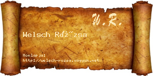 Welsch Rózsa névjegykártya