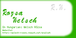 rozsa welsch business card